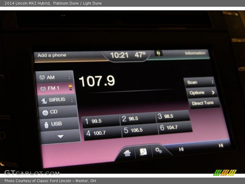 Audio System of 2014 MKZ Hybrid