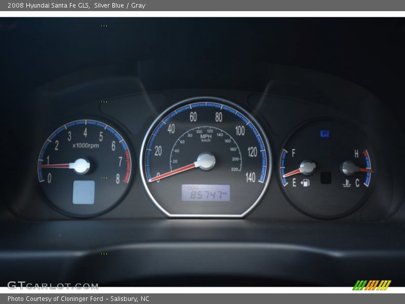 Silver Blue / Gray 2008 Hyundai Santa Fe GLS