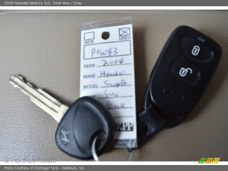 Silver Blue / Gray 2008 Hyundai Santa Fe GLS