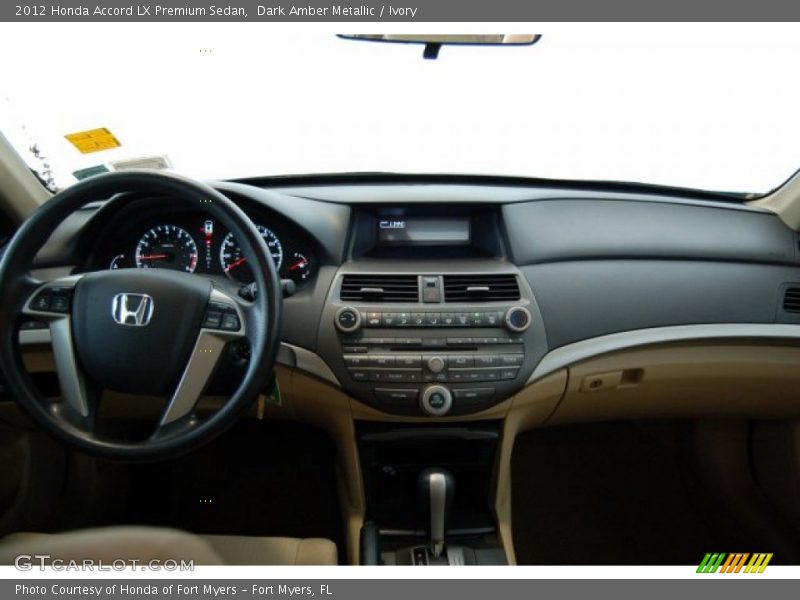Dark Amber Metallic / Ivory 2012 Honda Accord LX Premium Sedan