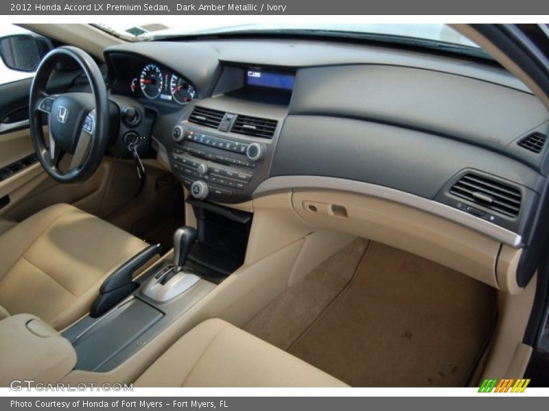 Dark Amber Metallic / Ivory 2012 Honda Accord LX Premium Sedan