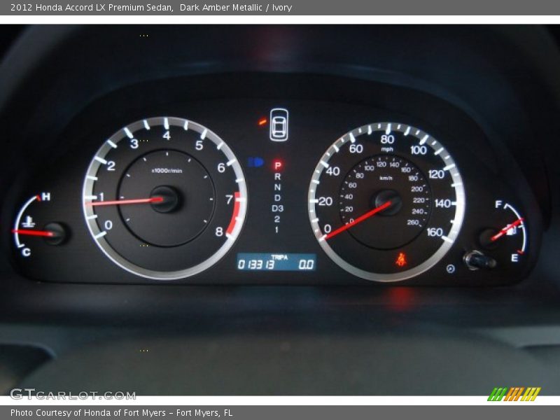 Dark Amber Metallic / Ivory 2012 Honda Accord LX Premium Sedan