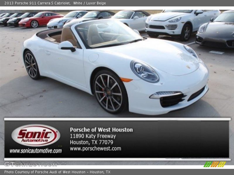 White / Luxor Beige 2013 Porsche 911 Carrera S Cabriolet