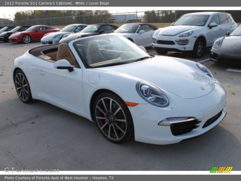 White / Luxor Beige 2013 Porsche 911 Carrera S Cabriolet