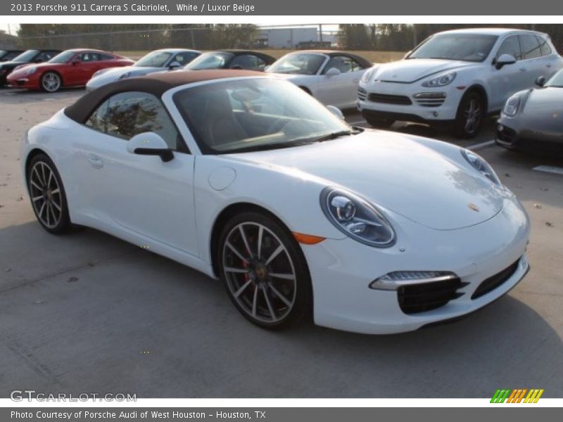 White / Luxor Beige 2013 Porsche 911 Carrera S Cabriolet