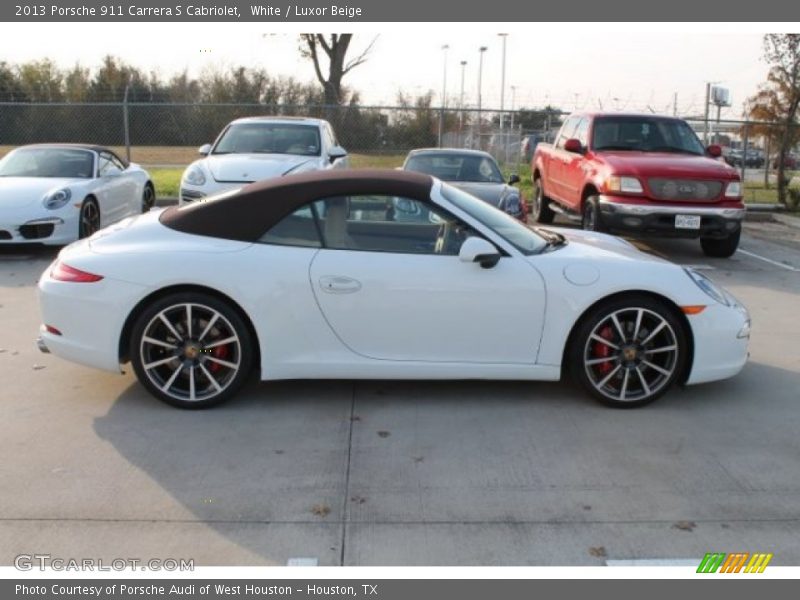 White / Luxor Beige 2013 Porsche 911 Carrera S Cabriolet
