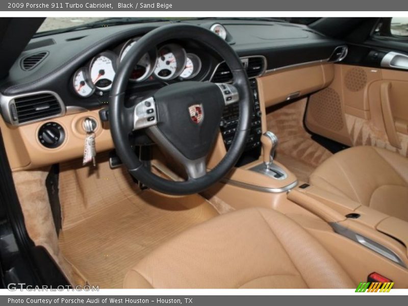 Black / Sand Beige 2009 Porsche 911 Turbo Cabriolet