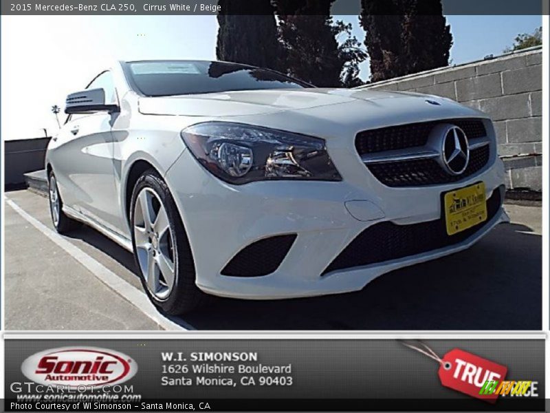 Cirrus White / Beige 2015 Mercedes-Benz CLA 250
