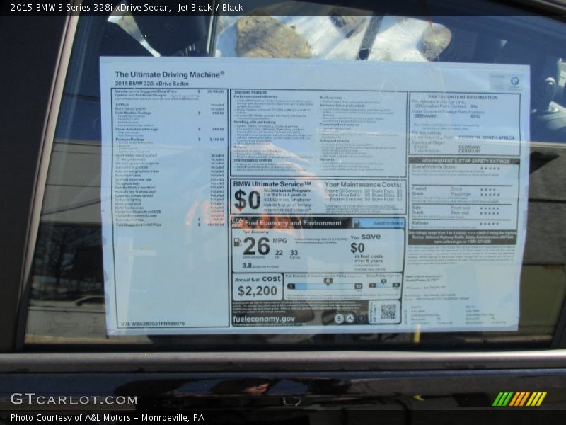  2015 3 Series 328i xDrive Sedan Window Sticker