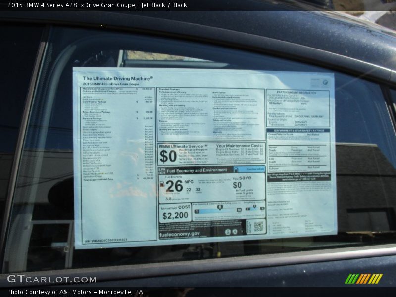  2015 4 Series 428i xDrive Gran Coupe Window Sticker