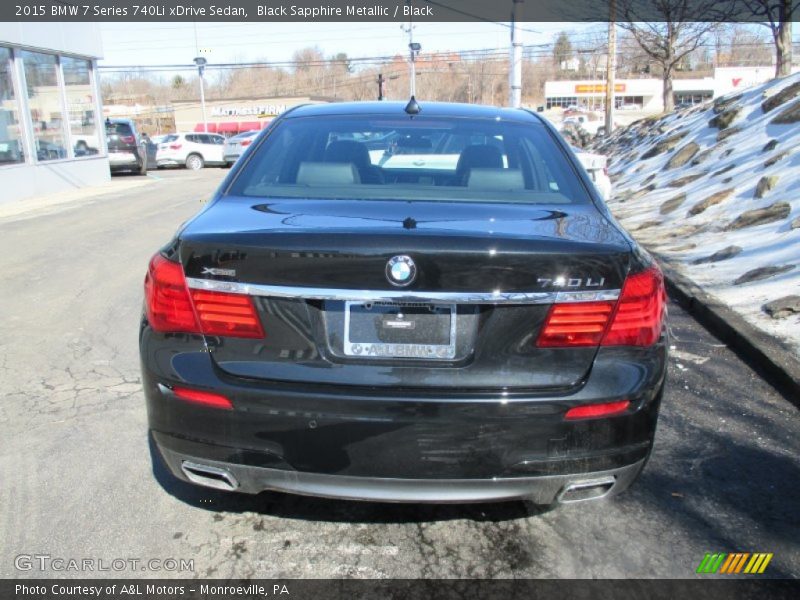 Black Sapphire Metallic / Black 2015 BMW 7 Series 740Li xDrive Sedan