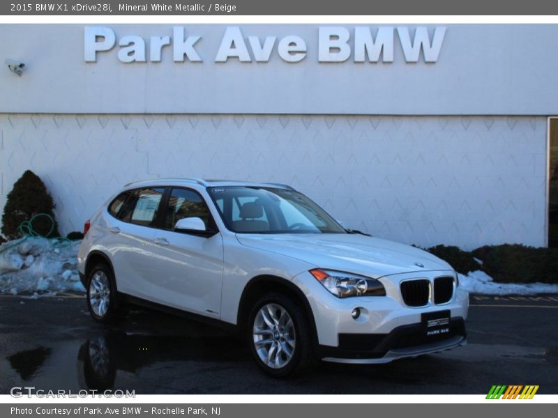 Mineral White Metallic / Beige 2015 BMW X1 xDrive28i