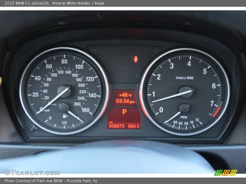 Mineral White Metallic / Beige 2015 BMW X1 xDrive28i