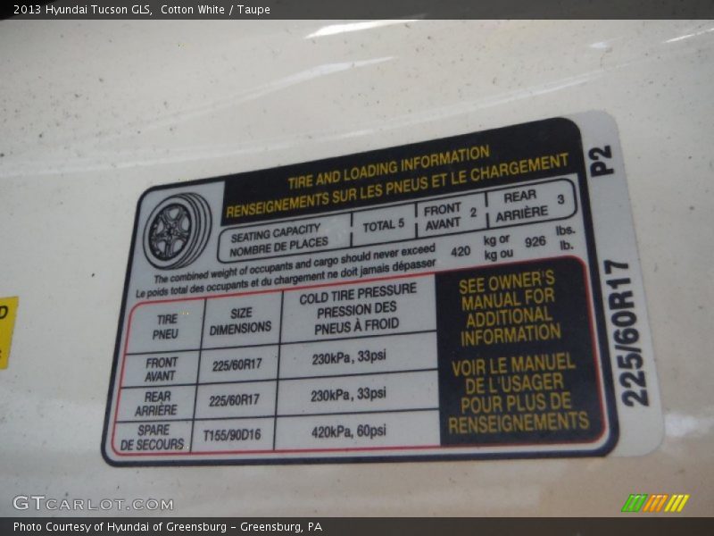 Cotton White / Taupe 2013 Hyundai Tucson GLS