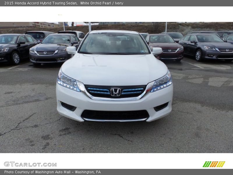 White Orchid Pearl / Ivory 2015 Honda Accord Hybrid Touring Sedan
