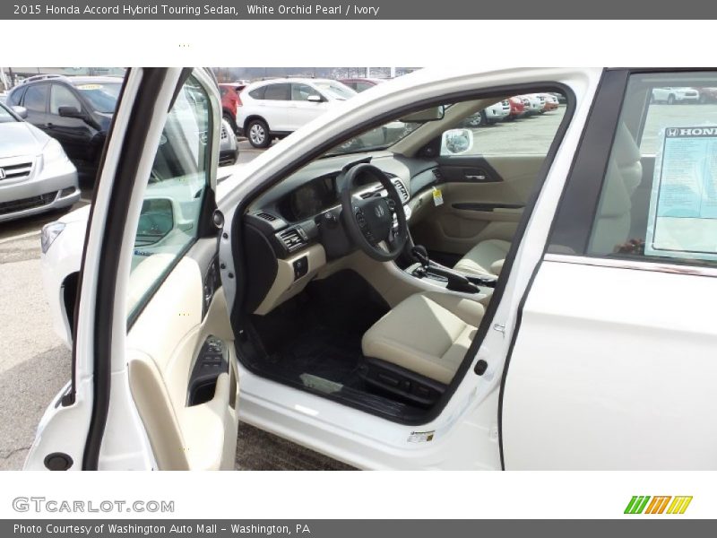 White Orchid Pearl / Ivory 2015 Honda Accord Hybrid Touring Sedan