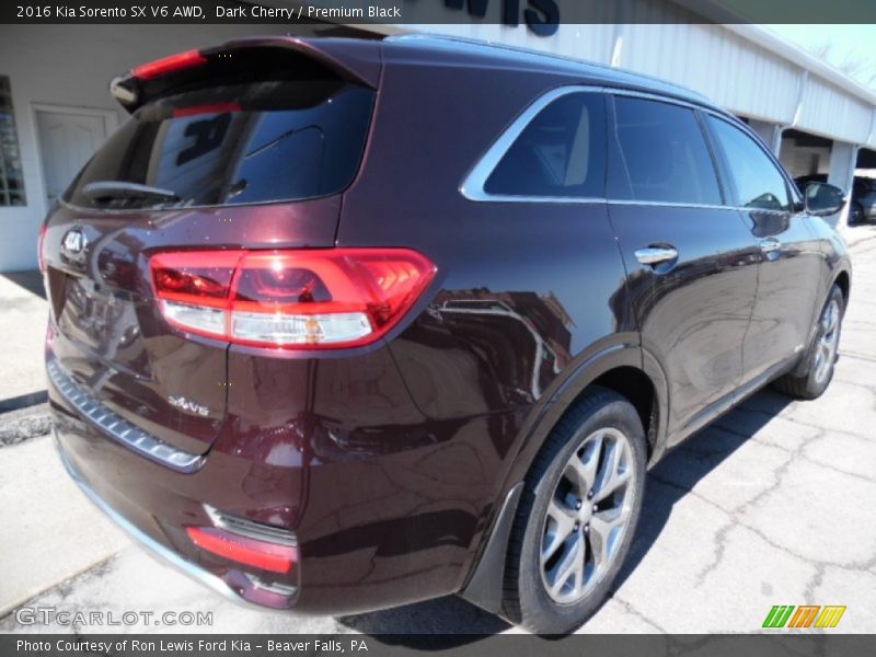 Dark Cherry / Premium Black 2016 Kia Sorento SX V6 AWD