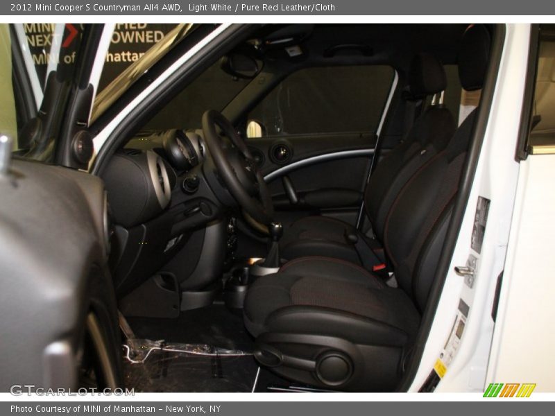 Light White / Pure Red Leather/Cloth 2012 Mini Cooper S Countryman All4 AWD