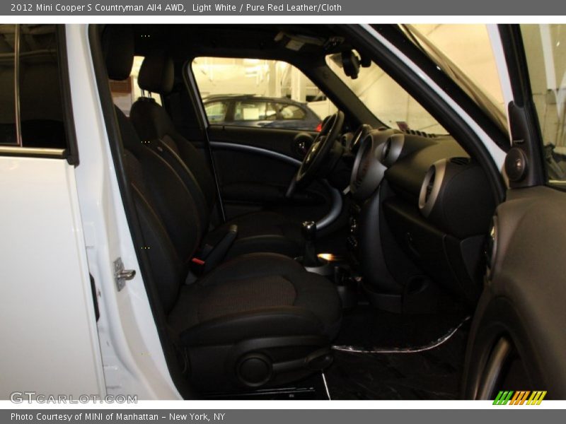 Light White / Pure Red Leather/Cloth 2012 Mini Cooper S Countryman All4 AWD