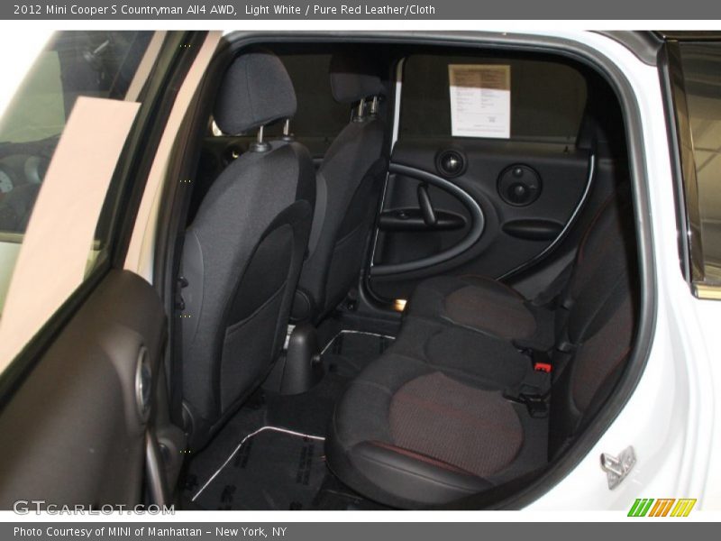 Light White / Pure Red Leather/Cloth 2012 Mini Cooper S Countryman All4 AWD