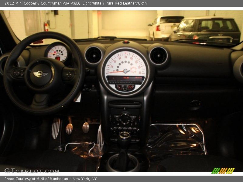 Light White / Pure Red Leather/Cloth 2012 Mini Cooper S Countryman All4 AWD