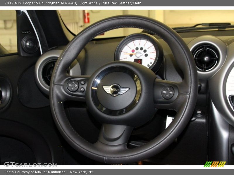 Light White / Pure Red Leather/Cloth 2012 Mini Cooper S Countryman All4 AWD