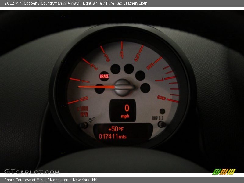 Light White / Pure Red Leather/Cloth 2012 Mini Cooper S Countryman All4 AWD
