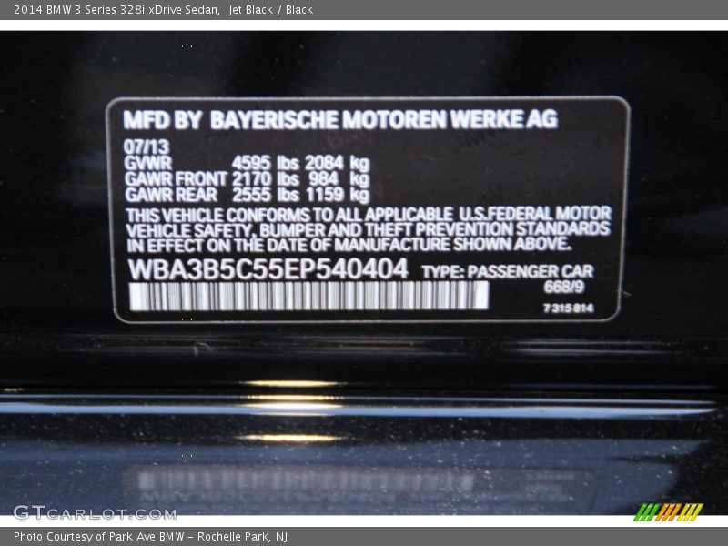 Jet Black / Black 2014 BMW 3 Series 328i xDrive Sedan