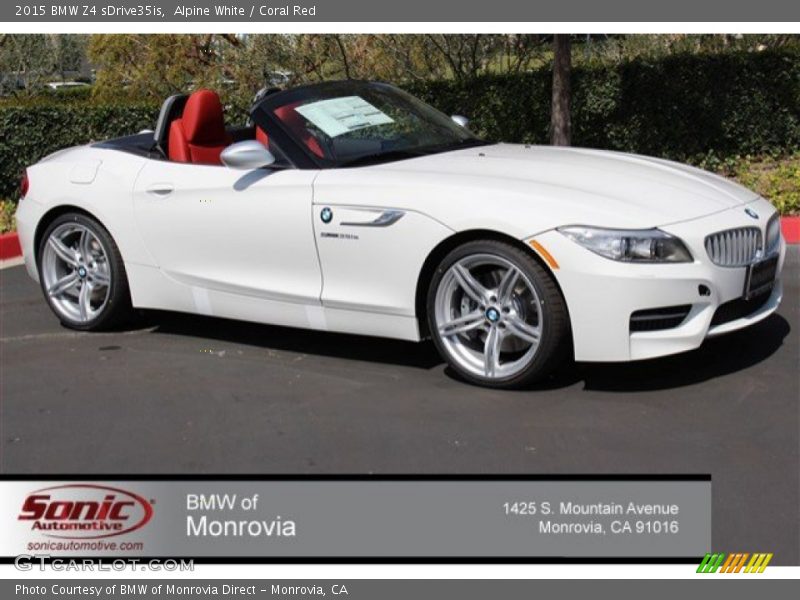 Alpine White / Coral Red 2015 BMW Z4 sDrive35is