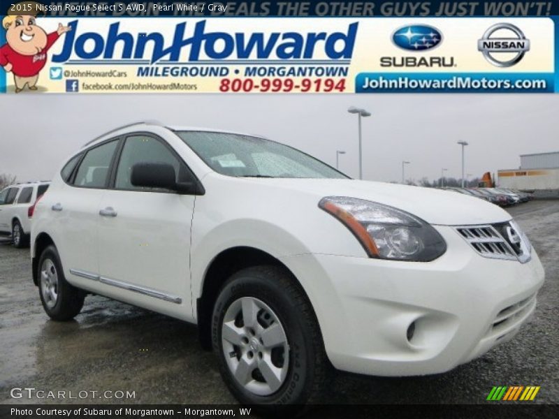Pearl White / Gray 2015 Nissan Rogue Select S AWD