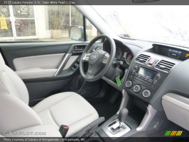 Satin White Pearl / Gray 2015 Subaru Forester 2.5i