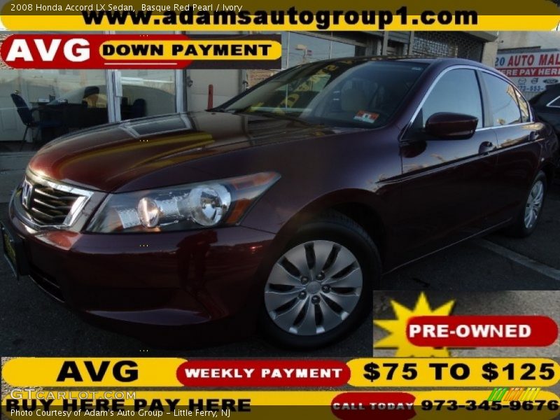 Basque Red Pearl / Ivory 2008 Honda Accord LX Sedan