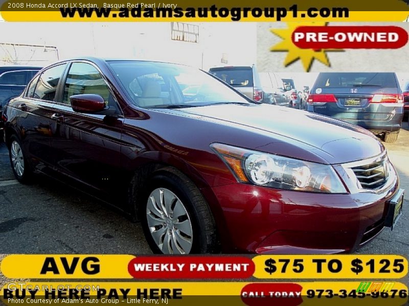 Basque Red Pearl / Ivory 2008 Honda Accord LX Sedan