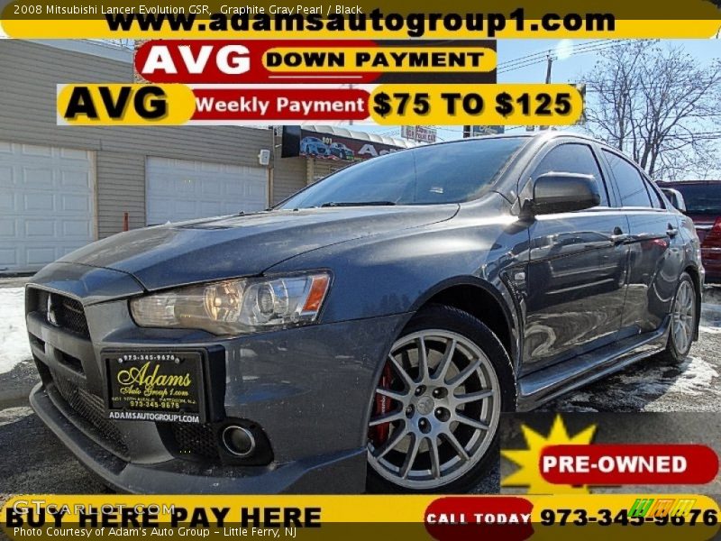 Graphite Gray Pearl / Black 2008 Mitsubishi Lancer Evolution GSR
