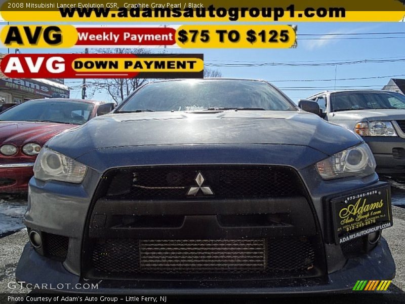 Graphite Gray Pearl / Black 2008 Mitsubishi Lancer Evolution GSR