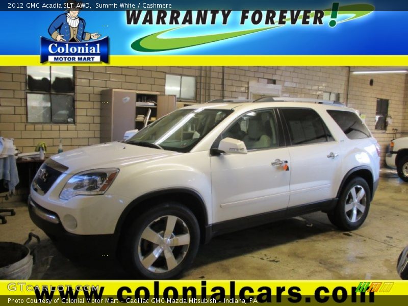 Summit White / Cashmere 2012 GMC Acadia SLT AWD