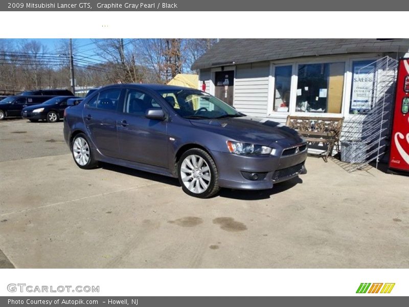 Graphite Gray Pearl / Black 2009 Mitsubishi Lancer GTS