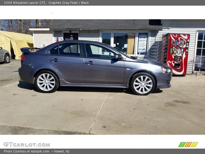 Graphite Gray Pearl / Black 2009 Mitsubishi Lancer GTS