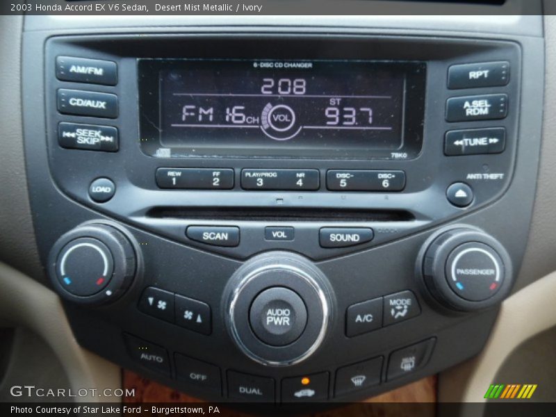 Controls of 2003 Accord EX V6 Sedan