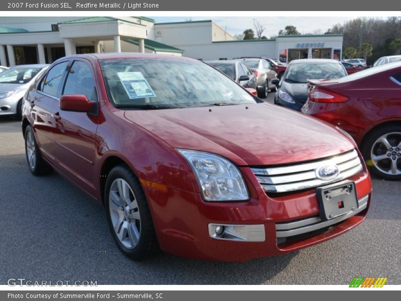 Redfire Metallic / Light Stone 2007 Ford Fusion SEL