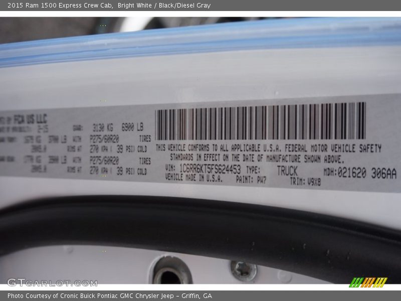 Bright White / Black/Diesel Gray 2015 Ram 1500 Express Crew Cab