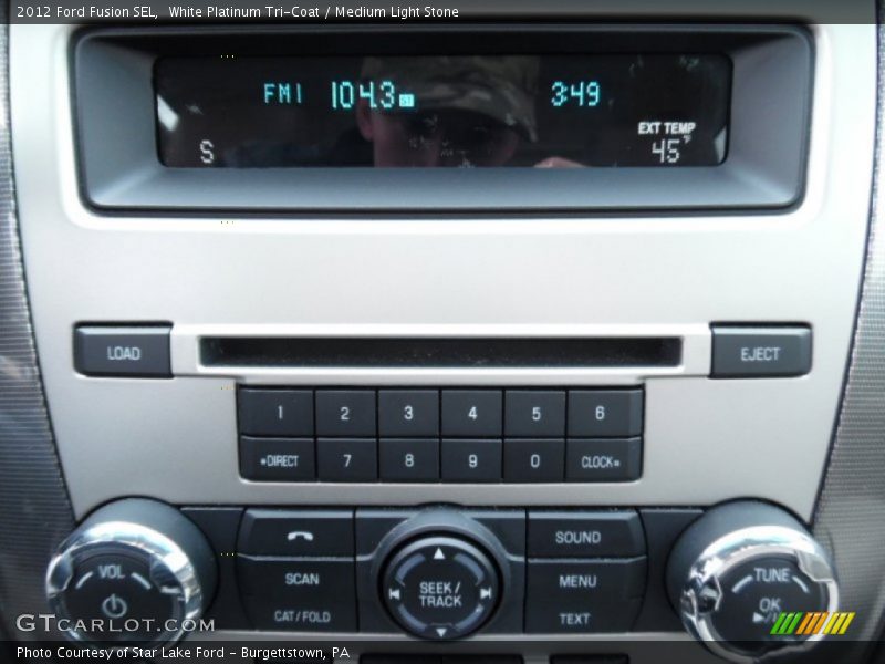 White Platinum Tri-Coat / Medium Light Stone 2012 Ford Fusion SEL