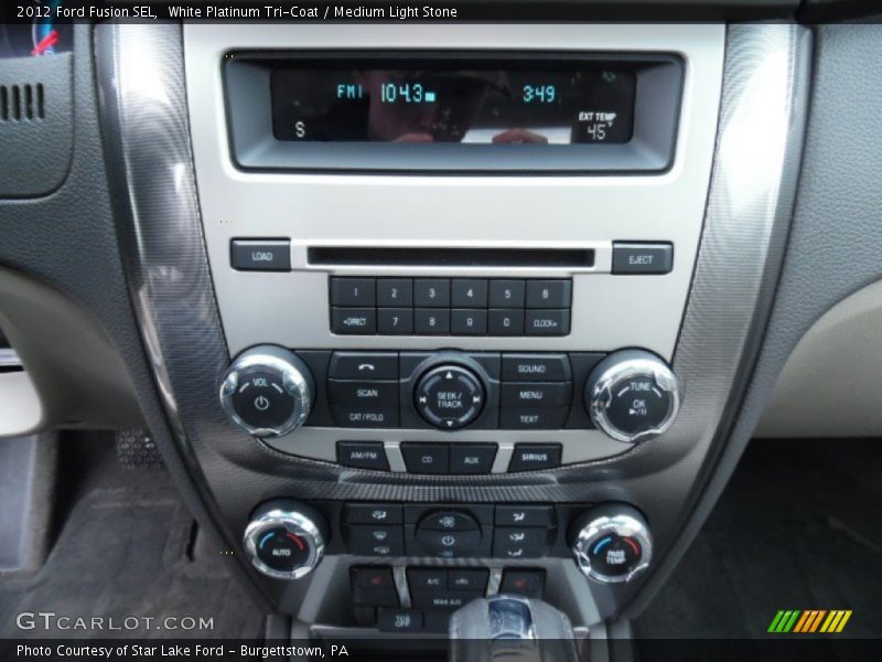 White Platinum Tri-Coat / Medium Light Stone 2012 Ford Fusion SEL
