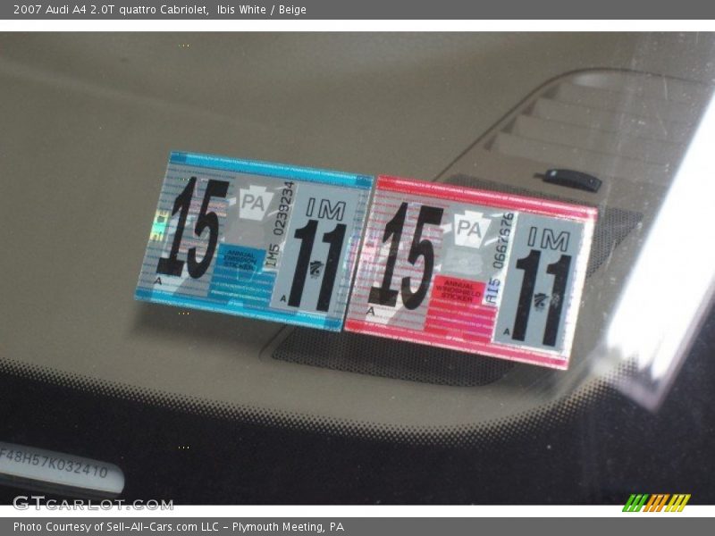 Ibis White / Beige 2007 Audi A4 2.0T quattro Cabriolet