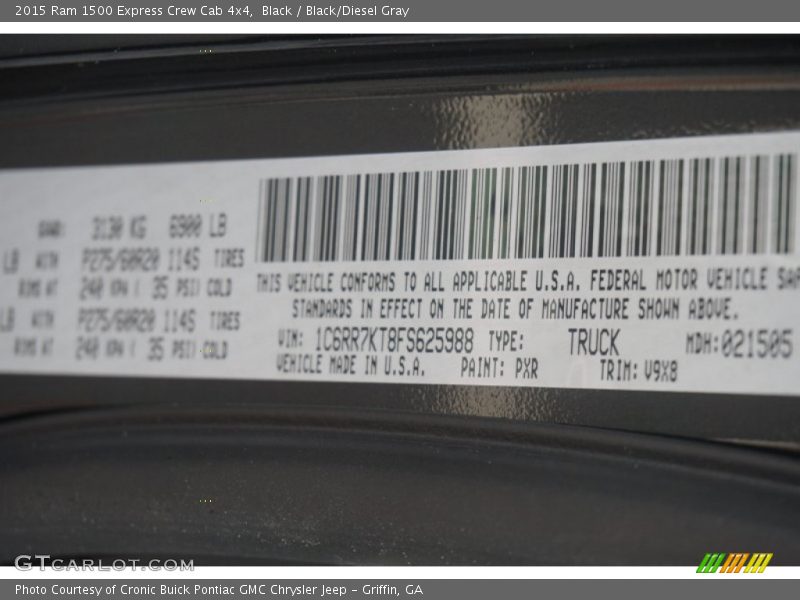 Black / Black/Diesel Gray 2015 Ram 1500 Express Crew Cab 4x4