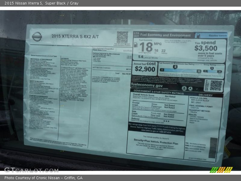 2015 Xterra S Window Sticker