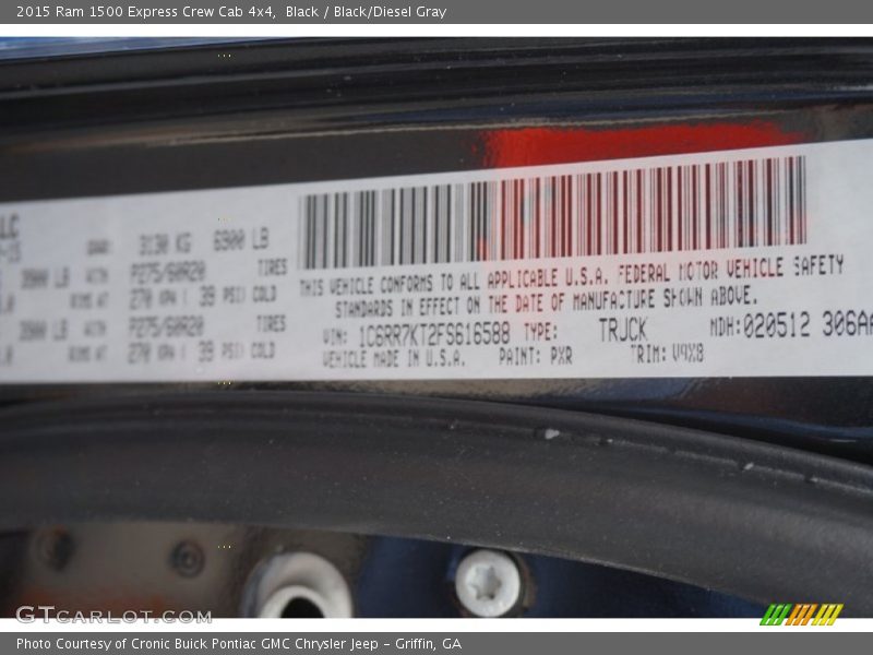 Black / Black/Diesel Gray 2015 Ram 1500 Express Crew Cab 4x4