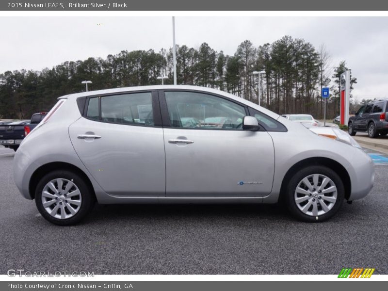 Brilliant Silver / Black 2015 Nissan LEAF S