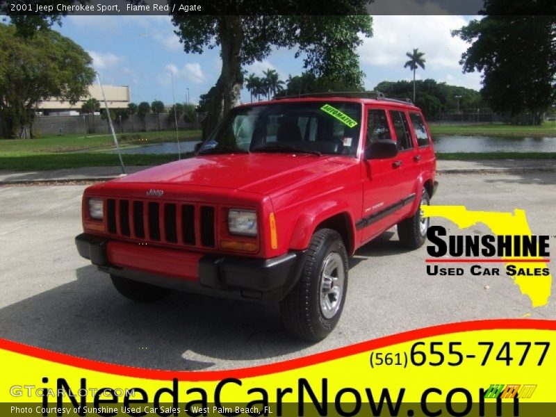 Flame Red / Agate 2001 Jeep Cherokee Sport