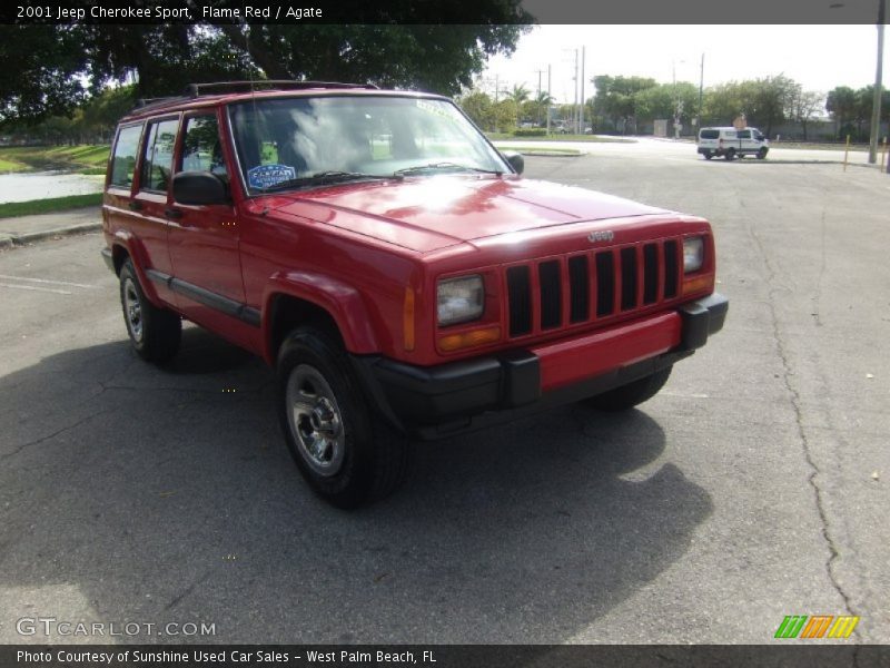 Flame Red / Agate 2001 Jeep Cherokee Sport